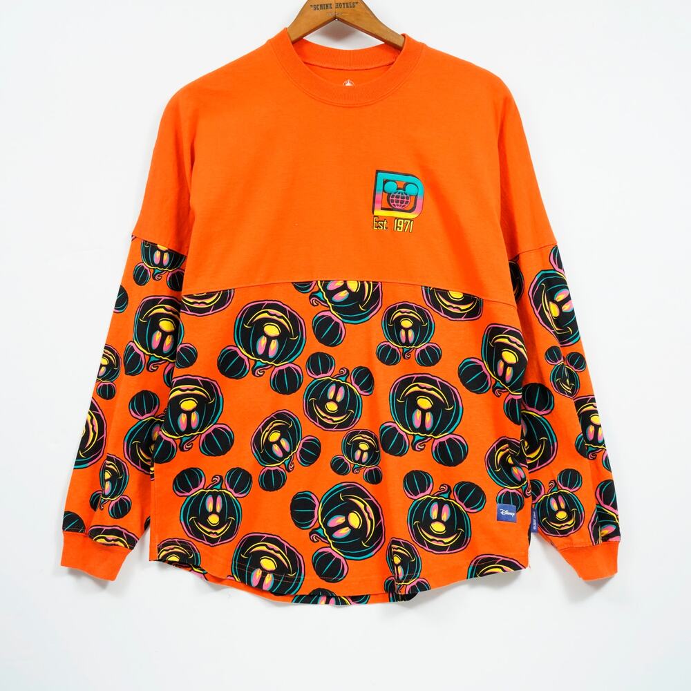 Disney Parks Halloween Mickey Mouse Pumpkin Spirit Jersey Orange M
